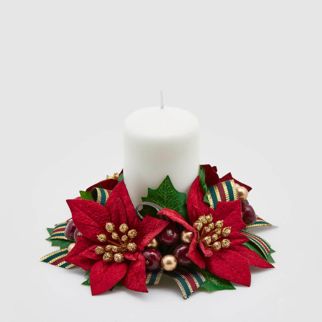 EDG Corona Stella di Natale Centrotavola Giro Candela Decorazione 16cm Rosso