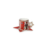 BRANDANI Lo Schiaccianoci Tazzina Caffè Set 2 Pezzi 6x12,5cm Porcellana Tavola Natalizia