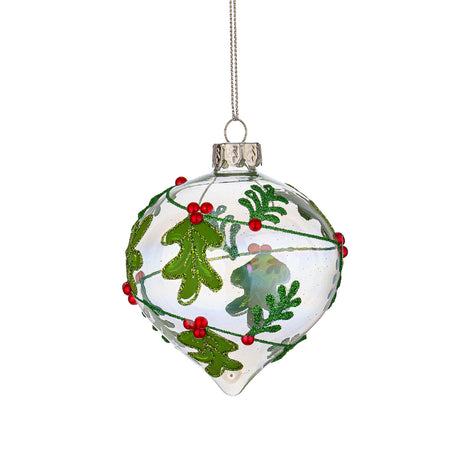 BIZZOTTO Sfera Pendaglio per Albero di Natale Berries in Vetro 9cm Verde