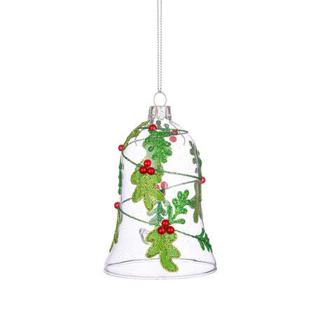BIZZOTTO Pendaglio Campana Decorazione per Albero di Natale in Vetro 13cm Verde