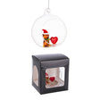 BIZZOTTO Sfera Pallina Albero di Natale Aperta in Vetro Teddy Cuore 8cm