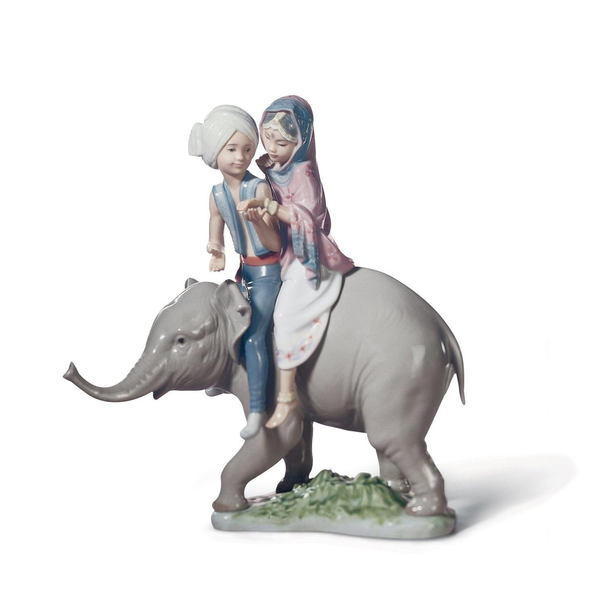 LLADRO' Figurina Bimbi Indiani 23x19cm Porcellana