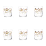 SIMPLE DAY Set 6 Bicchieri Stelle di Natale 350ml Oro Vetro