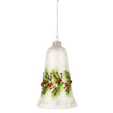 BIZZOTTO Pendaglio Campana Campanella Albero di Natale in Vetro Branch 13cm Bianco