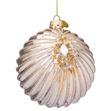 BIZZOTTO Sfera Pendaglio Albero di Natale in Vetro Mathilde 10cm Champagne