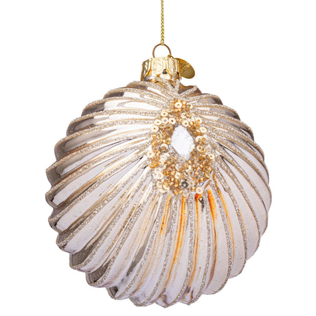 BIZZOTTO Sfera Pendaglio Albero di Natale in Vetro Mathilde 10cm Champagne