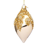 BIZZOTTO Sfera Pendaglio Albero di Natale in Vetro Melissa 13cm Oro Paillettes