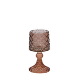 EDG Enzo De Gasperi Portacandela Lampada in Vetro 15x8,5cm Viola Rosa