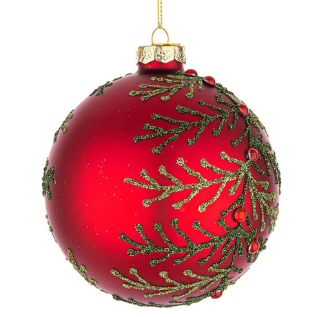 BIZZOTTO Sfera Pallina Albero di Natale in Vetro Laurie 10cm Rosso