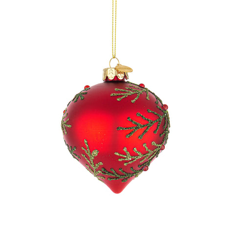 BIZZOTTO Sfera Pallina Albero di Natale in Vetro Laurie 9cm Rosso