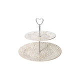 BRANDANI - Alzata 2 Piani Excalibur cm 24 Tavola Natalizia Porcellana 51047