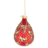 BIZZOTTO Sfera Pallina Pendaglio Albero di Natale in Vetro Lux 10cm Rosso Oro