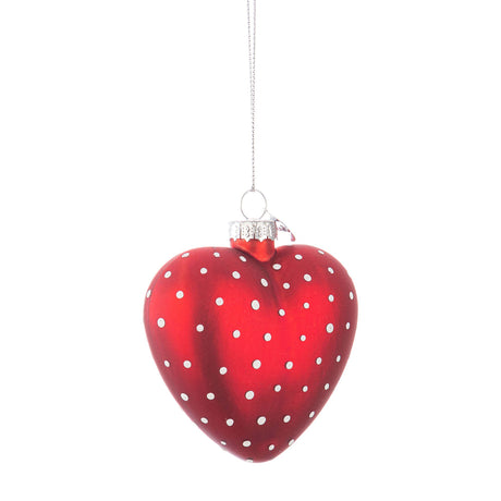 BIZZOTTO Pallina Pendaglio Albero di Natale in Vetro Cuore 8cm Rosso