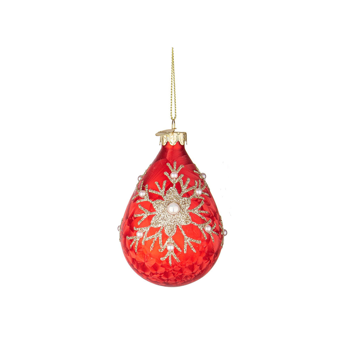 BIZZOTTO - Sfera Pallina Albero di Natale Camilla 10 cm Vetro Rosso