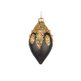 BIZZOTTO - Sfera Pallina Albero di Natale Melissa Pendaglio 13 cm Vetro Nero Oro