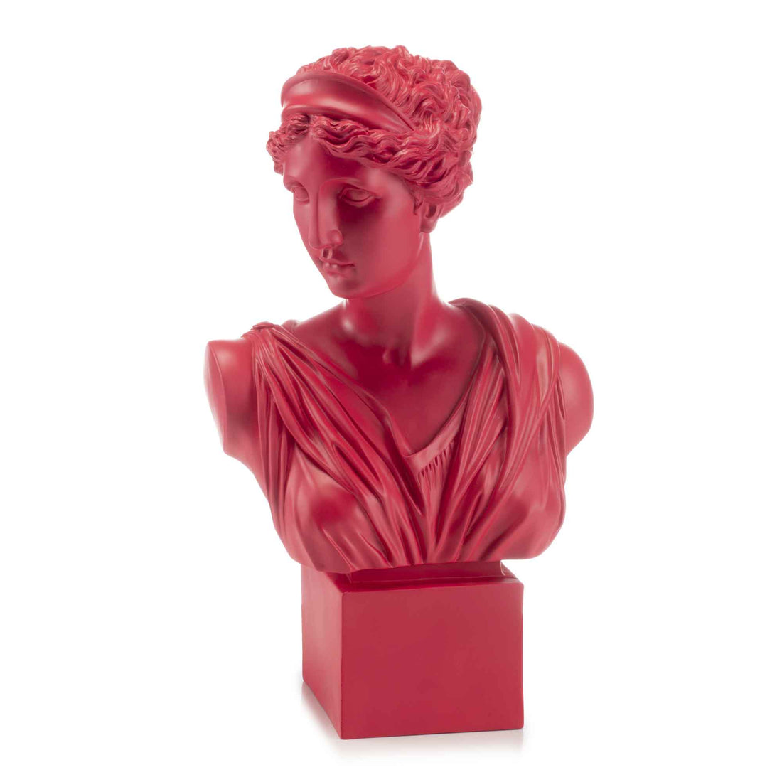 PALAIS ROYAL Busto Scultura Figura Artemide Rosso Rubino 38cm Resina