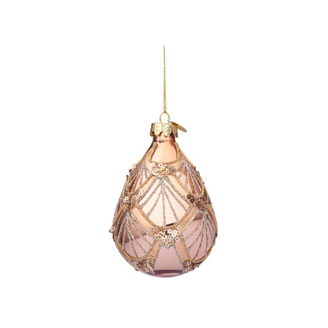 BIZZOTTO - Sfera Pallina Albero di Natale Lux 10 cm Vetro Rosa Champagne