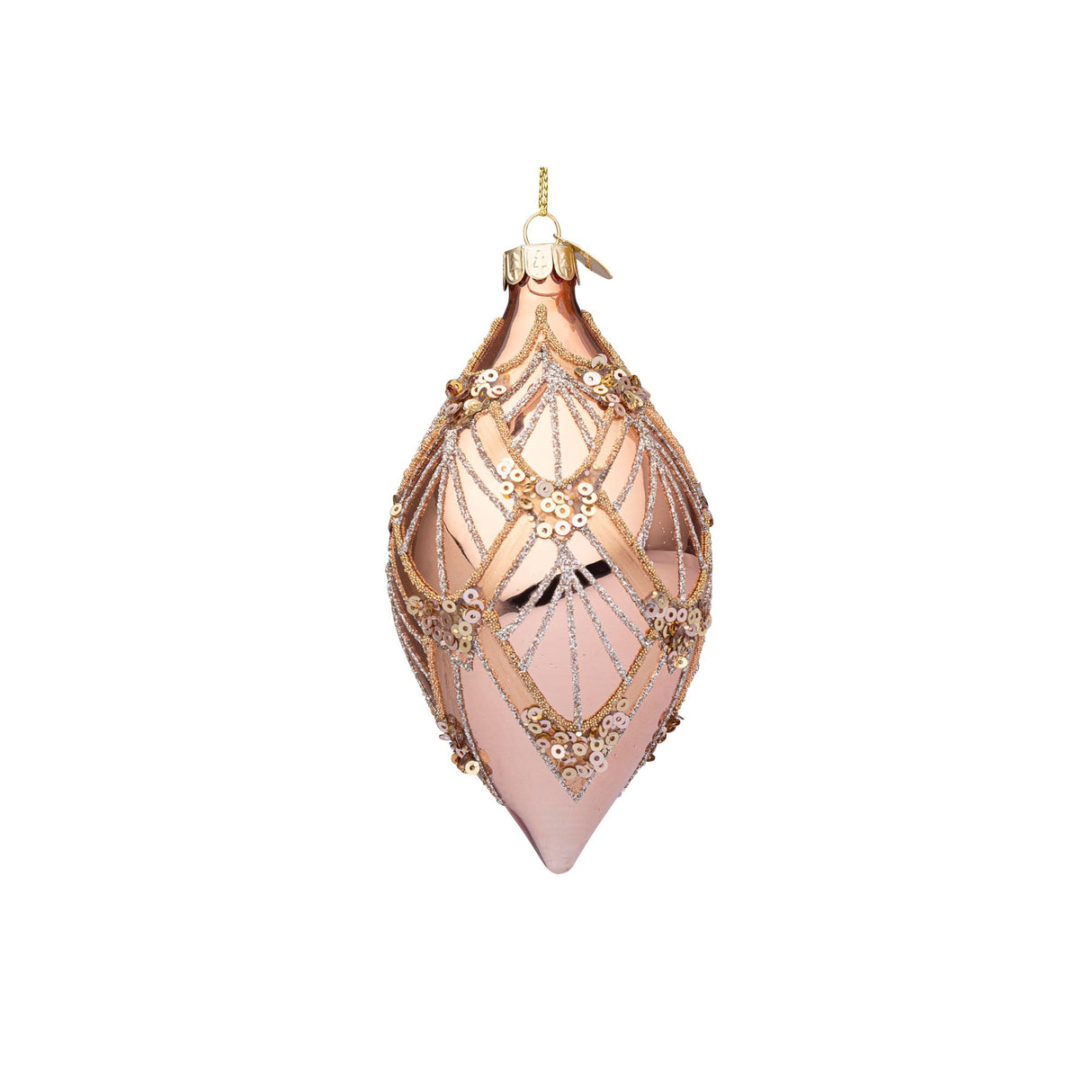 BIZZOTTO - Sfera Pallina Albero di Natale Lux 13 cm Vetro Rosa Champagne