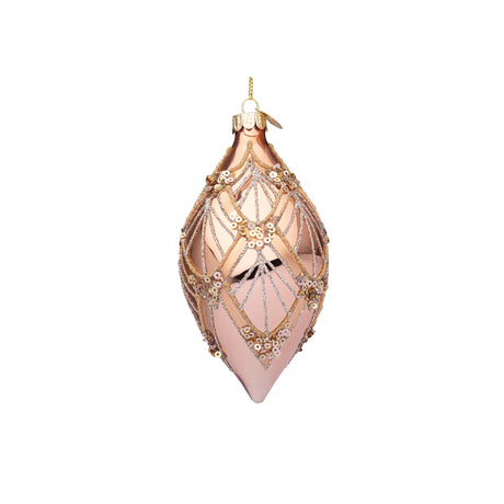BIZZOTTO - Sfera Pallina Albero di Natale Lux 13 cm Vetro Rosa Champagne