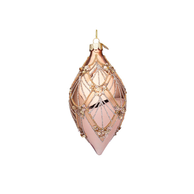 BIZZOTTO - Sfera Pallina Albero di Natale Lux 13 cm Vetro Rosa Champagne