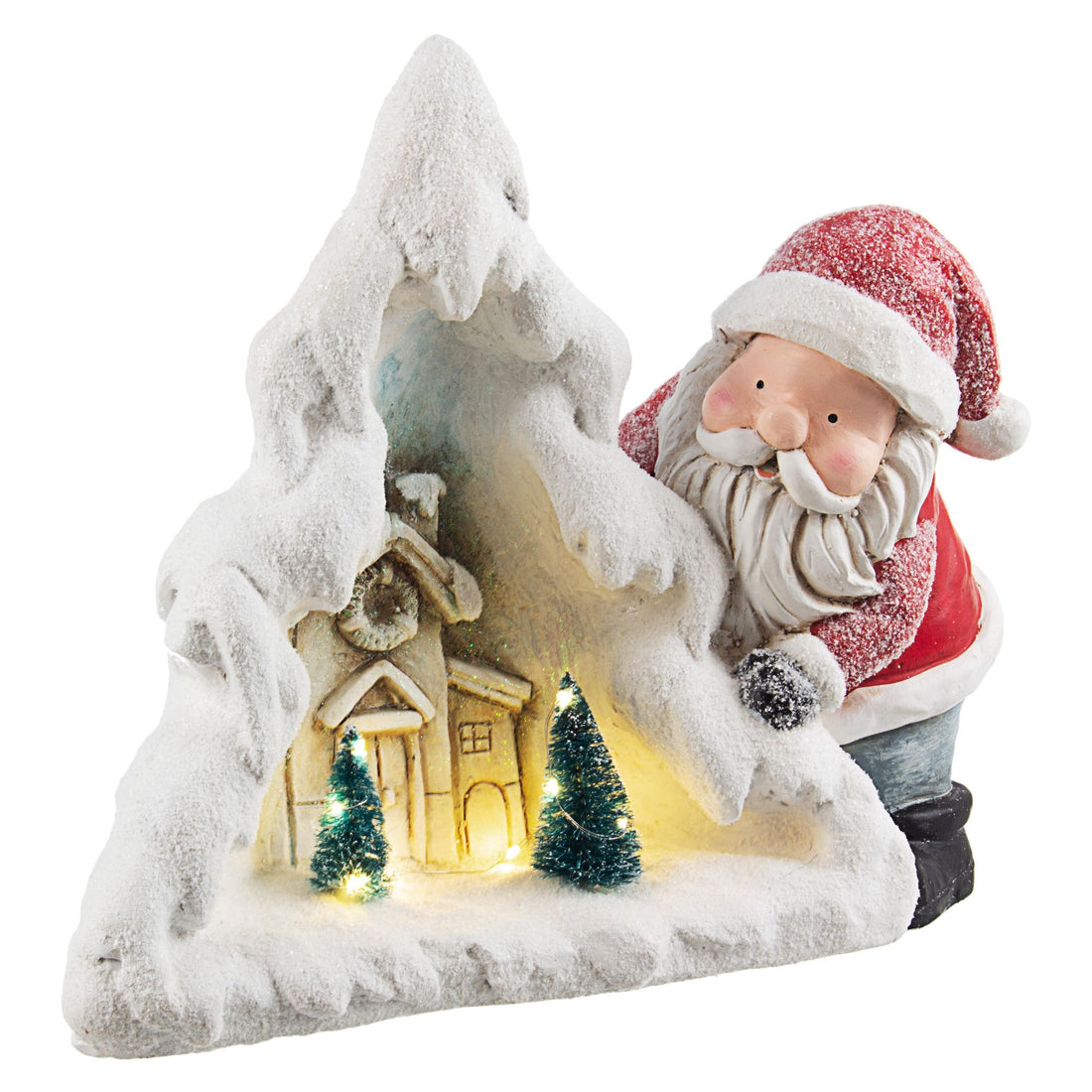 BIZZOTTO - Babbo Natale Wintry Casetta LED Decorazione Natalizia 34 cm