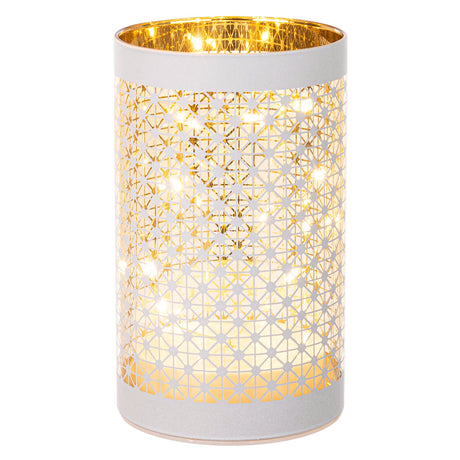 BIZZOTTO - Decorazione Natalizia c/ LED Shining Vetro 15 cm Bianco Oro