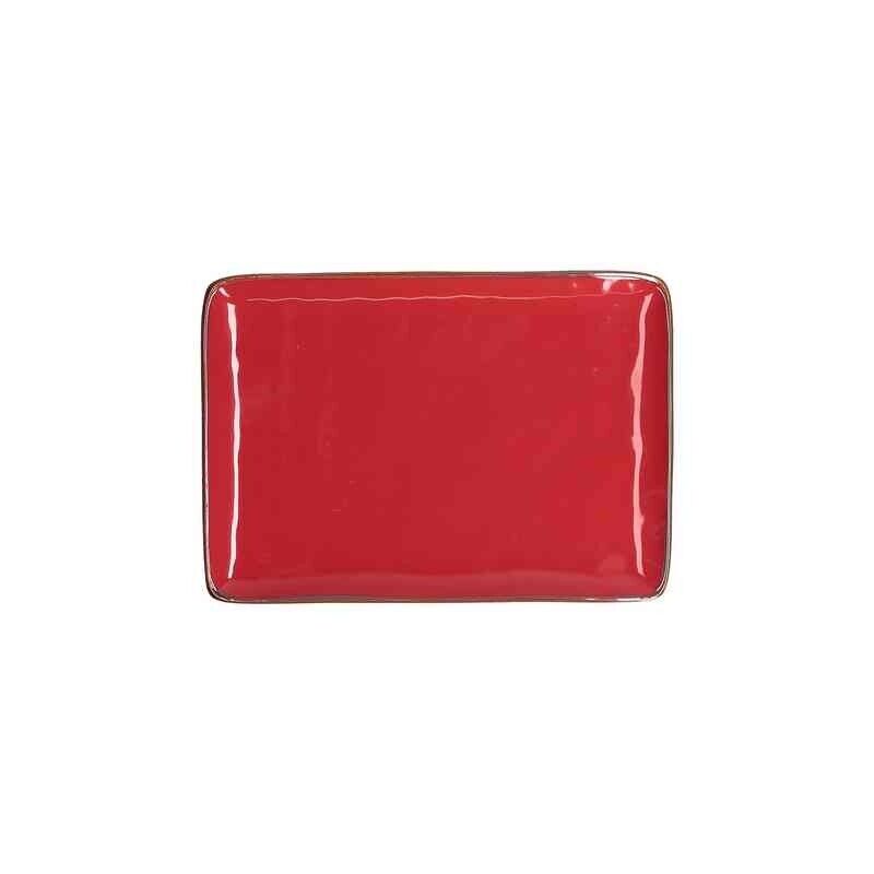 ROSES &amp; TULIPS Concerto Corallo Rectangular Tray 27x19 cm Stoneware