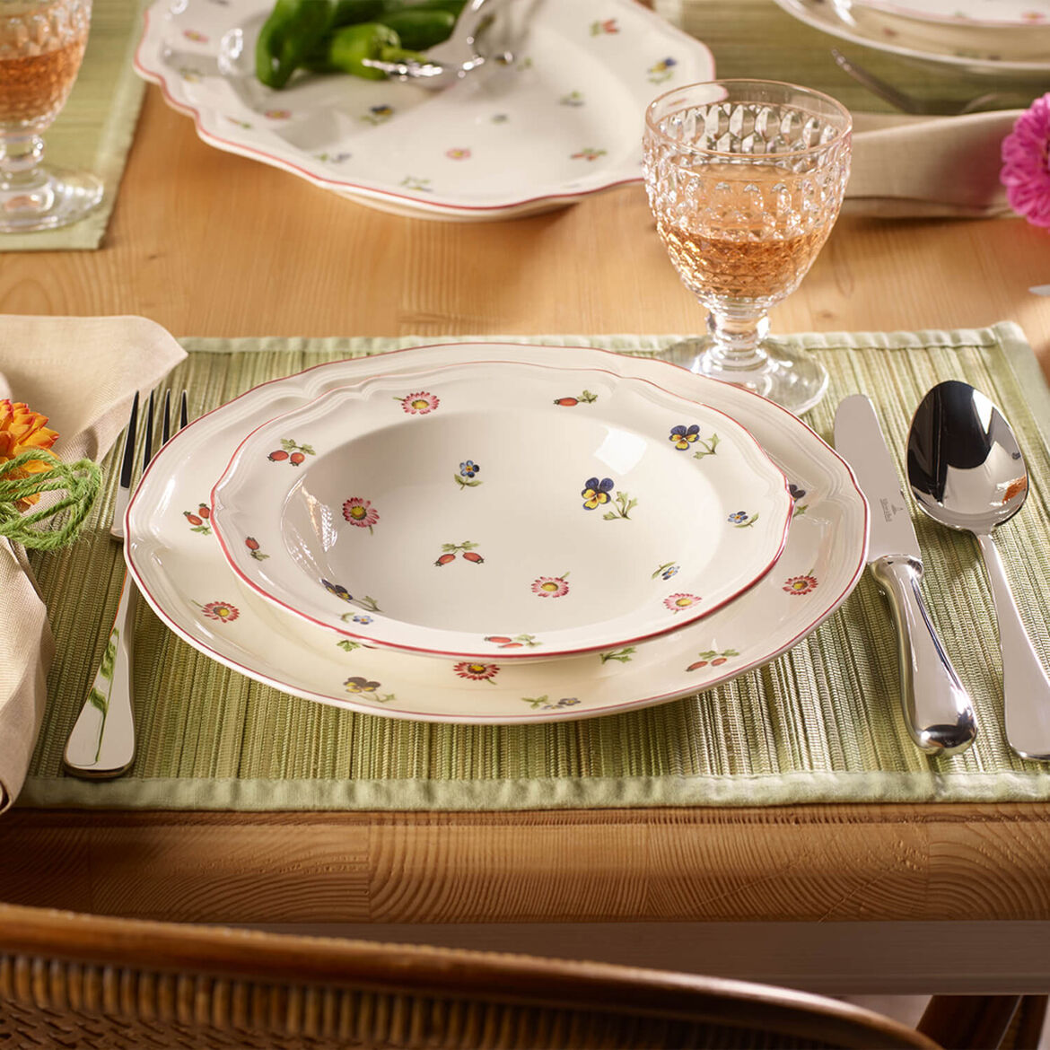 VILLEROY &amp; BOCH Petite Fleur Set 6 Pieces Deep Plate 23cm Porcelain Table