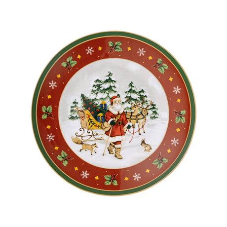 HUTSCHENREUTHER Happy Christmas Alzata Piatto Torta 28cm Tavola di Natale