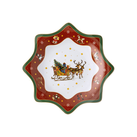 HUTSCHENREUTHER Happy Christmas Piatto Coppa a Stella 25cm Porcellana
