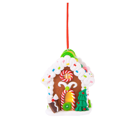 BIANCHI DINO - Decorazione Natalizia LED Casetta c/ Caramelle Addobbo Albero di Natale 9,5 cm