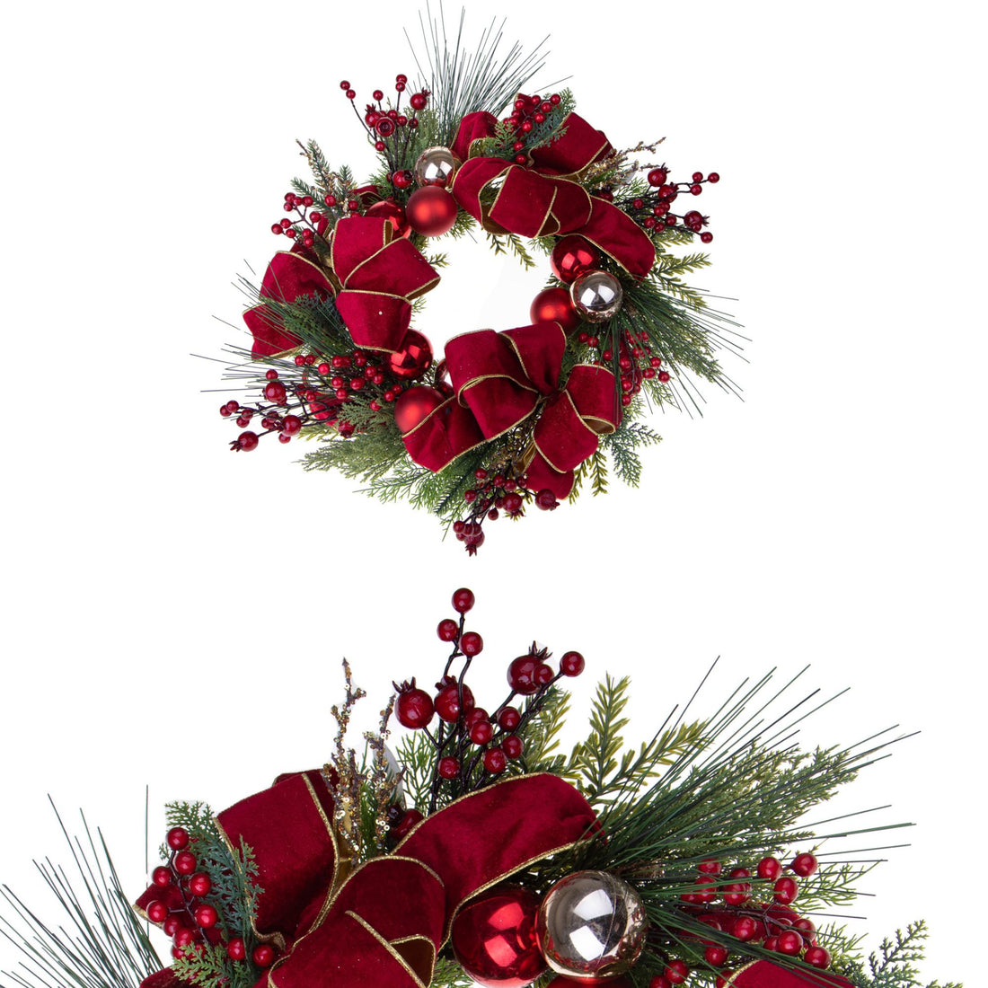 BIANCHI DINO - Ghirlanda Corona di Natale c/ Fiocchi Decorazione Natalizia 50 cm