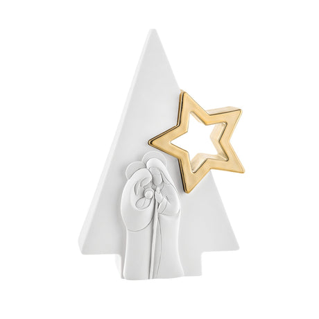 BONGELLI PREZIOSI - Presepe Natività Albero c/ Stella Bianco Oro 13,5 cm Marmorino NT125/1OR