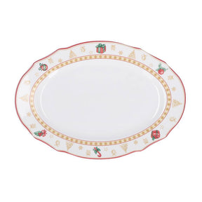 Vassoio ovale La Porcellana Bianca Christmas Edition in porcellana 32 cm