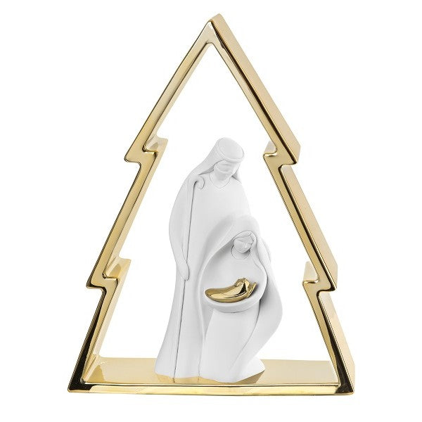 BONGELLI PREZIOSI Natività Sacra Famiglia Presepe Moderno Albero 30cm Oro