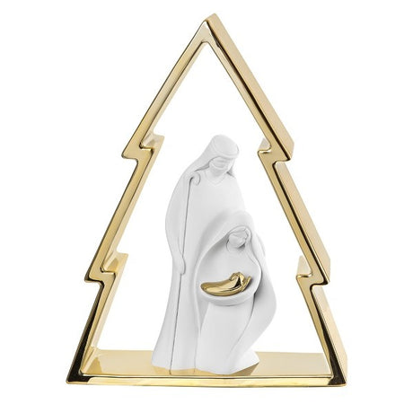 BONGELLI PREZIOSI Natività Sacra Famiglia Presepe Moderno Albero 30cm Oro
