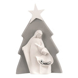 BONGELLI PREZIOSI Natività Sacra Famiglia Presepe Moderno Albero 15cm Grigio