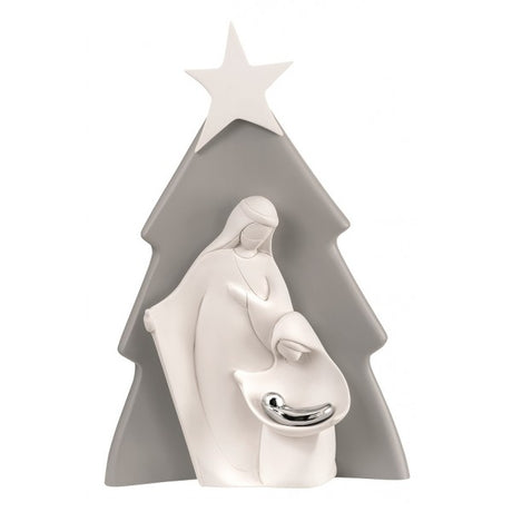 BONGELLI PREZIOSI Natività Sacra Famiglia Presepe Moderno Albero 32cm Grigio