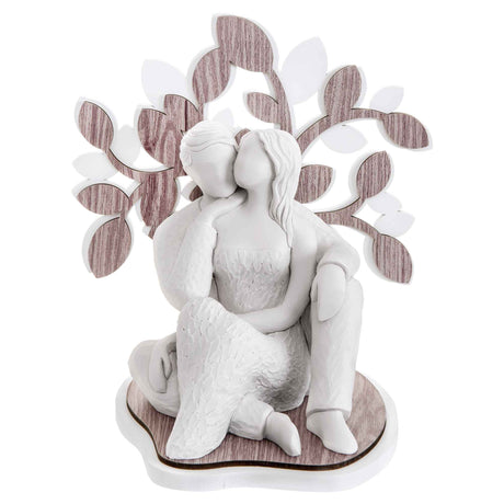 BONGELLI PREZIOSI Coppia Innamorati Seduti Albero della Vita 13x12cm Bianco