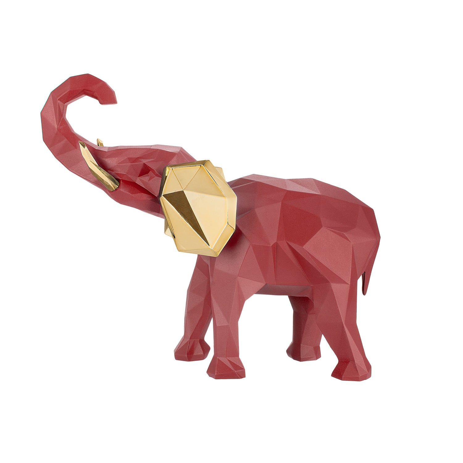 BONGELLI PREZIOSI Decorazione Elefante Stilizzato 9x11cm Marmorino Rosso