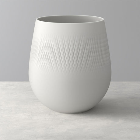 VILLEROY & BOCH Manufacture Collier Bianco Vaso Carré 20,5x22,5cm Porcellana