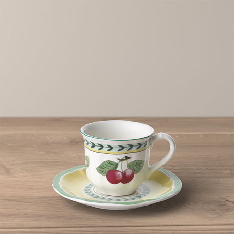 VILLEROY & BOCH French Garden Fleurence Tazza Tazzina Espresso 100ml con Piattino 13cm Porcellana