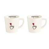 SIMPLE DAY Set 2 Tazze Espresso 100ml con Piattino Pausa Caffè Gres