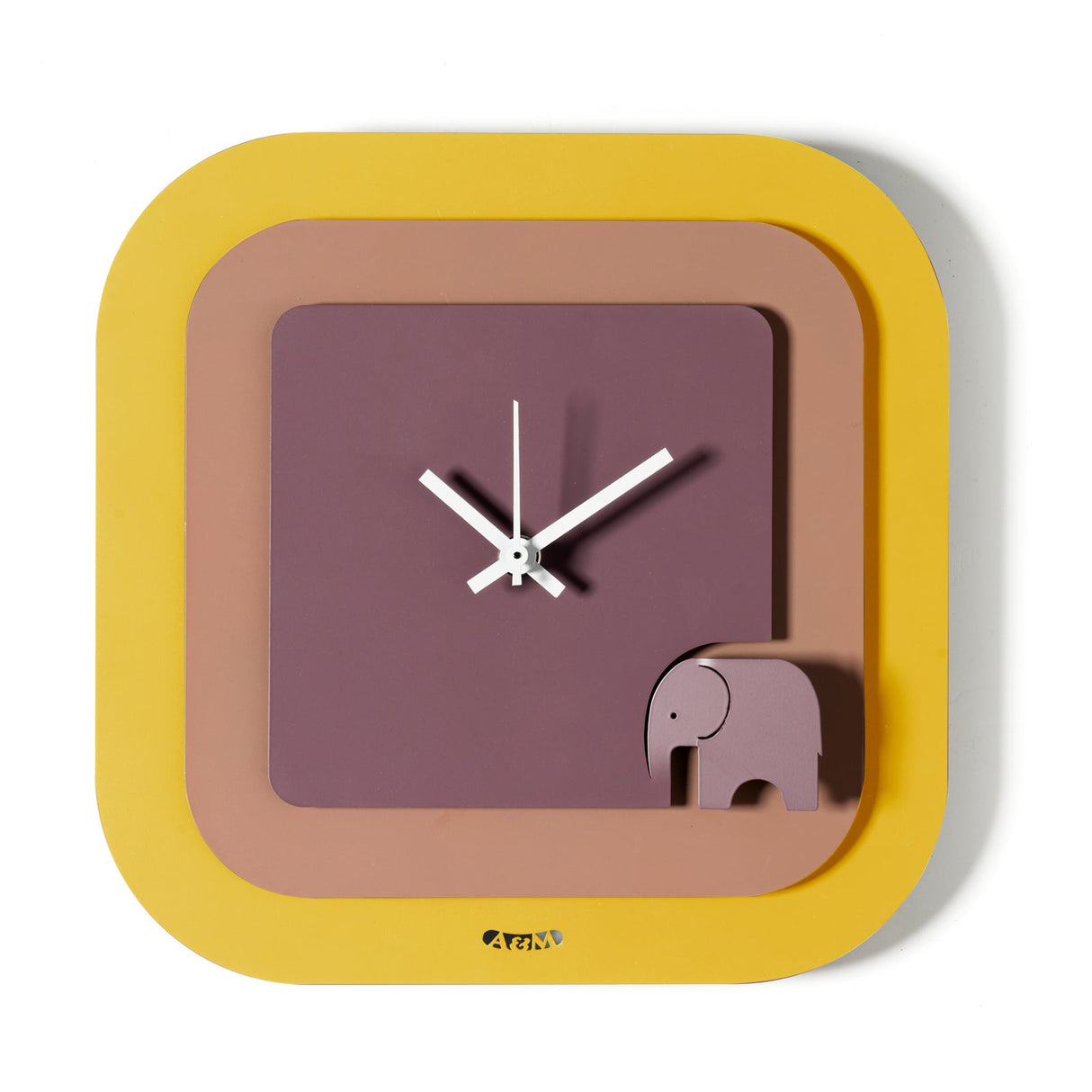 ARTI & MESTIERI Orologio da Parete Moderno Tino Ocra Mocha Mousse Viola Ametista 24x24cm