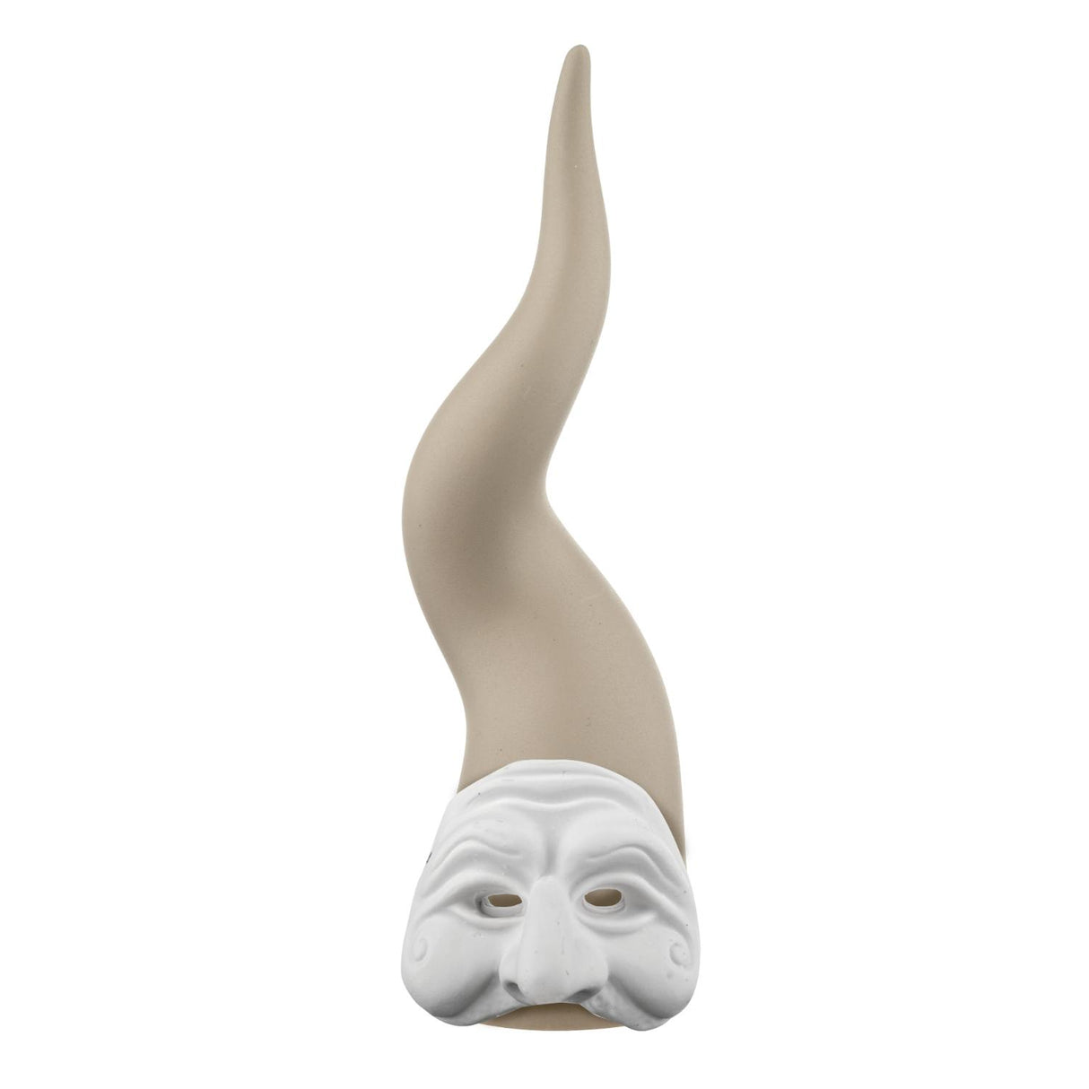 BONGELLI PREZIOSI Corno Cornetto Pulcinella Nocciola Bianco 21cm Marmorino