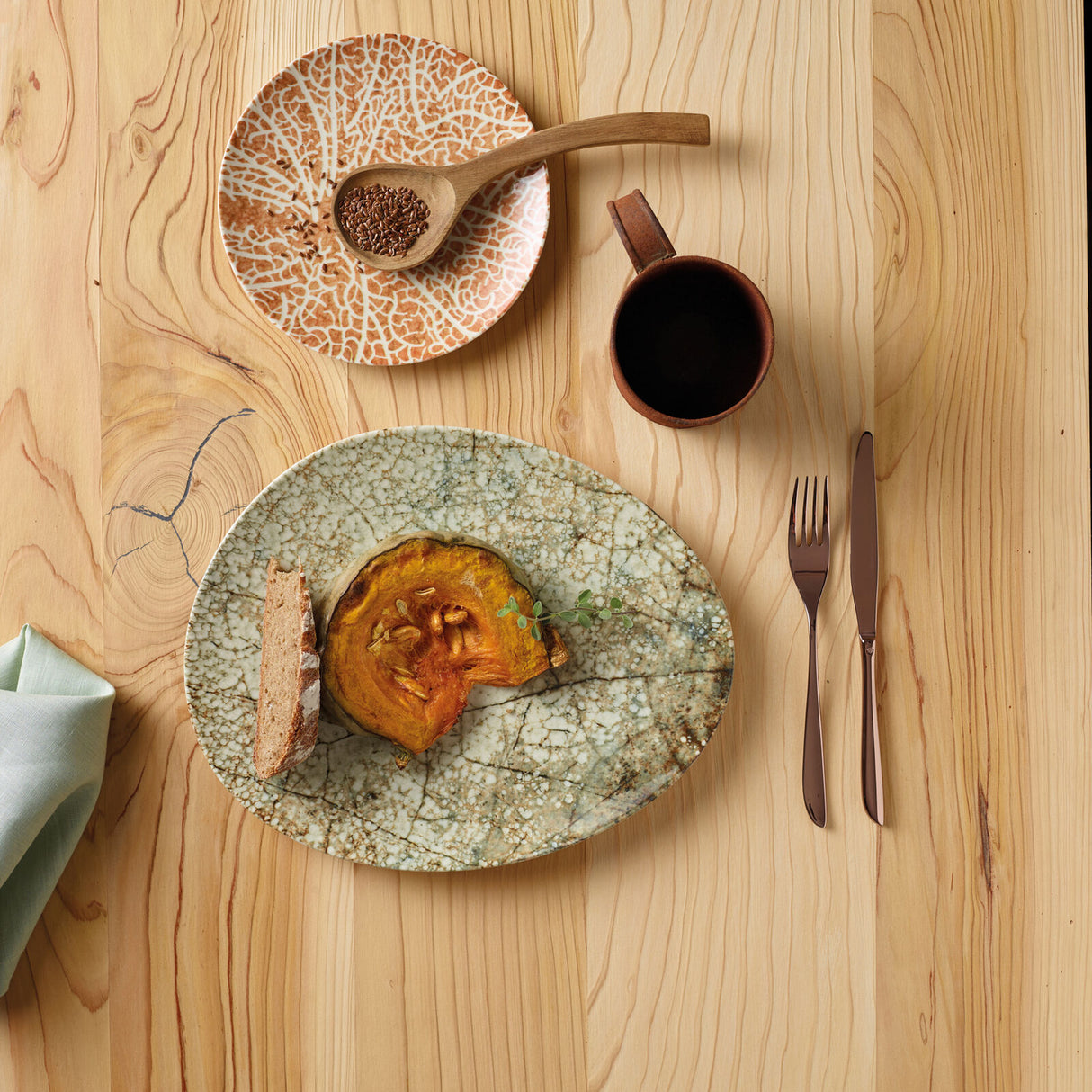 ARTHUR KRUPP - Set 12 Pezzi Servizio Piatti Tavola Nature Essence Porcellana