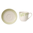 Villeroy & Boch Floreana Green Verde Bianco Tazza Espresso c/Piattino Set 6 Pezzi Porcellana