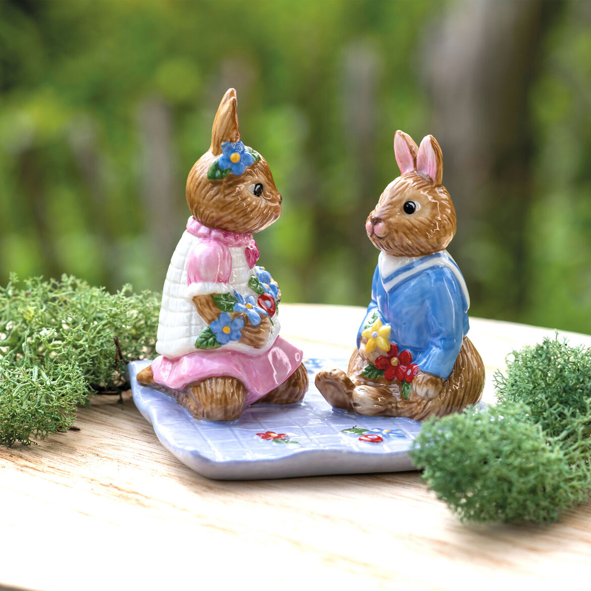 VILLEROY &amp; BOCH Bunny Tales Scena di Pasqua Prato Picnic 8cm Decorazione Pasquale