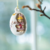 VILLEROY &amp; BOCH Bunny Tales Anna Egg Pink Flowers Pendant Ornament 7cm Easter Decoration