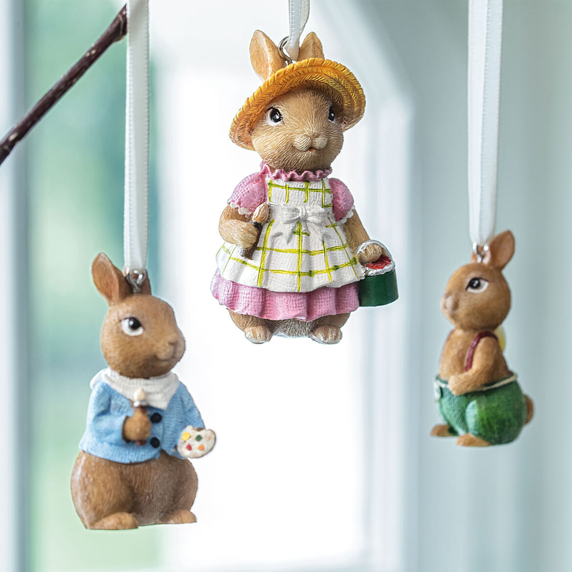 VILLEROY & BOCH Spring Fantasy Accessories Pendagli Coniglietti Set 3 Pezzi 7cm Resina